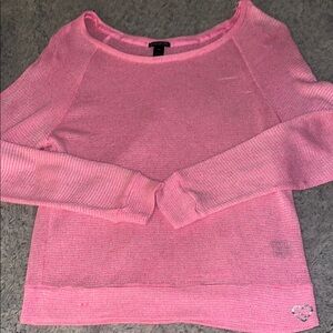 Love Love Dream by Aero Pink Crew Neck Sweater Y2K